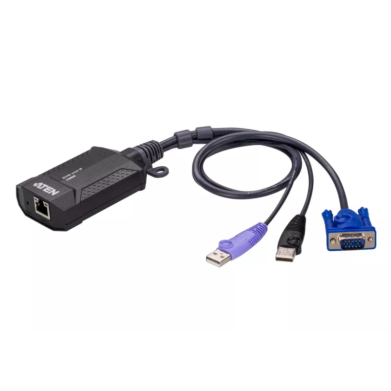 ATEN USB VGA KVM over IP Mini, 1920 x 1200 pikselių, Ethernet LAN, 3,47 W, juoda, violetinė