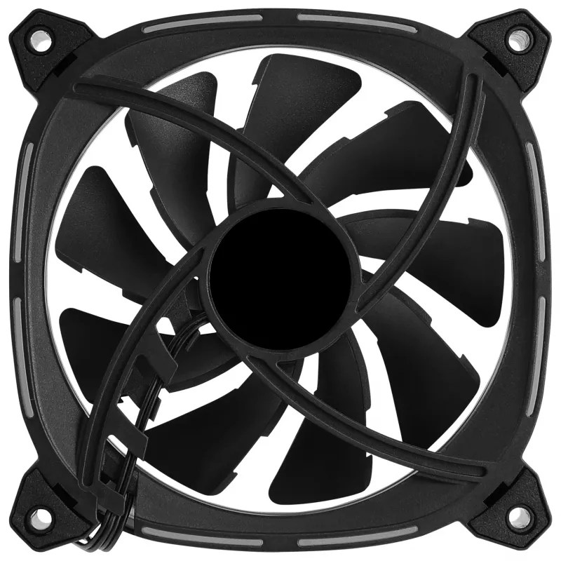 Aerocool ASTRO12 PC ventiliatorius 12cm LED RGB antivibracinis 6 kontaktų juodas