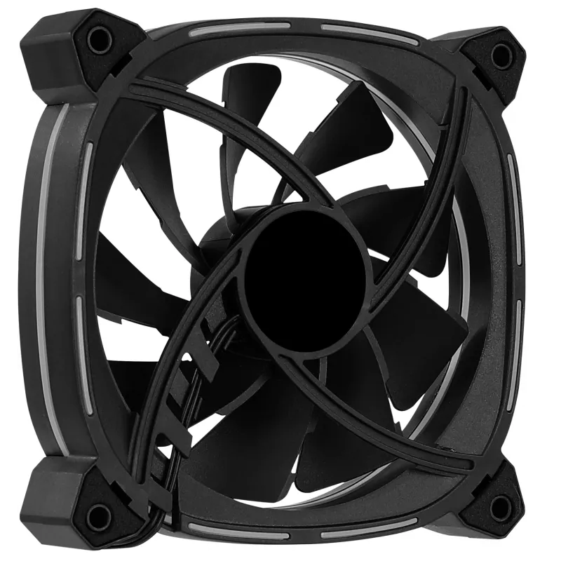 Aerocool ASTRO12 PC ventiliatorius 12cm LED RGB antivibracinis 6 kontaktų juodas