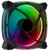 Aerocool ASTRO12 PC ventiliatorius 12cm LED RGB antivibracinis 6 kontaktų juodas