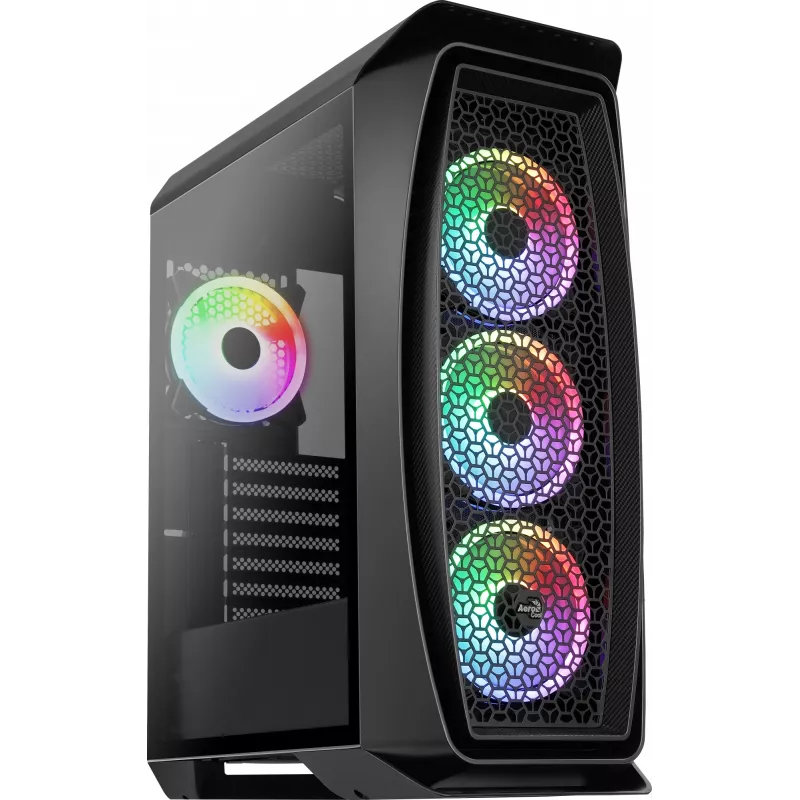Aerocool Aero One Duo ATX kompiuterio korpusas 4x ARGB ventiliatorių 12 cm + priekinė tinklinė dalis
