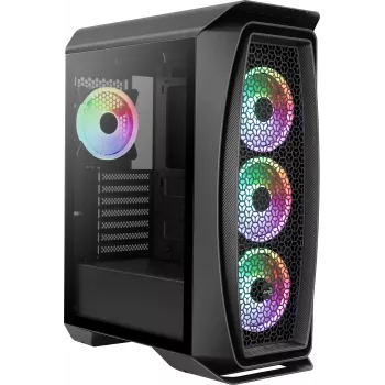Aerocool Aero One Duo ATX kompiuterio korpusas 4x ARGB ventiliatorių 12 cm + priekinė tinklinė dalis