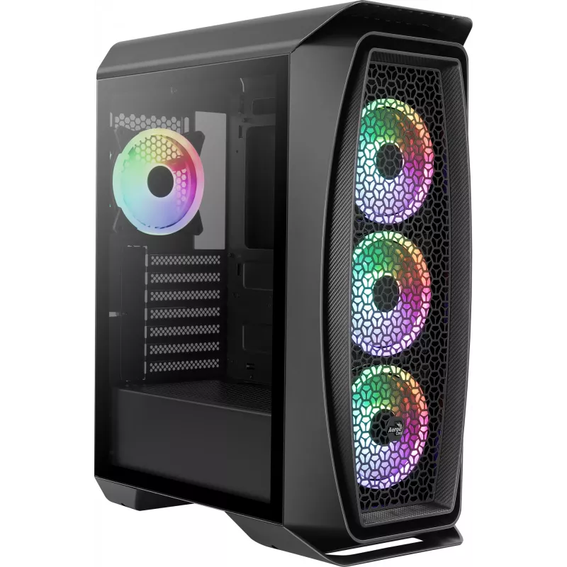 Aerocool Aero One Duo ATX kompiuterio korpusas 4x ARGB ventiliatorių 12 cm + priekinė tinklinė dalis