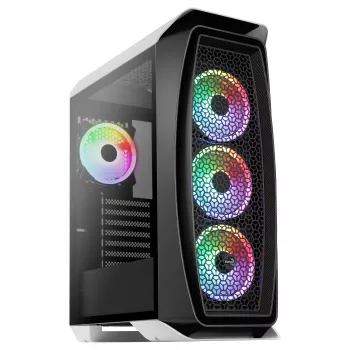 Aerocool AEROONEDUOWHV1 Gaming ATX Case 4xARGB Fans White, Midi Tower, PC, White, ATX, micro ATX, Mini-ITX, Acrylonitrile butadiene styrene (ABS), SPCC, Gaming