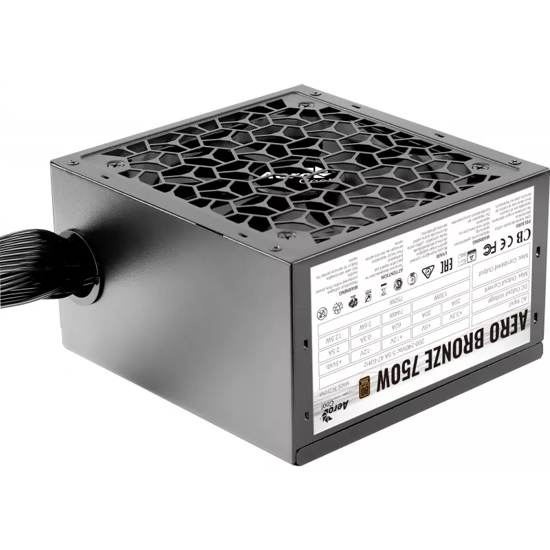 Maitinimo blokas AEROCOOL AEROB750 750W 80 PLUS Bronze nemodulinis 230V tylusis juodas