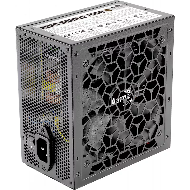 Maitinimo blokas AEROCOOL AEROB750 750W 80 PLUS Bronze nemodulinis 230V tylusis juodas