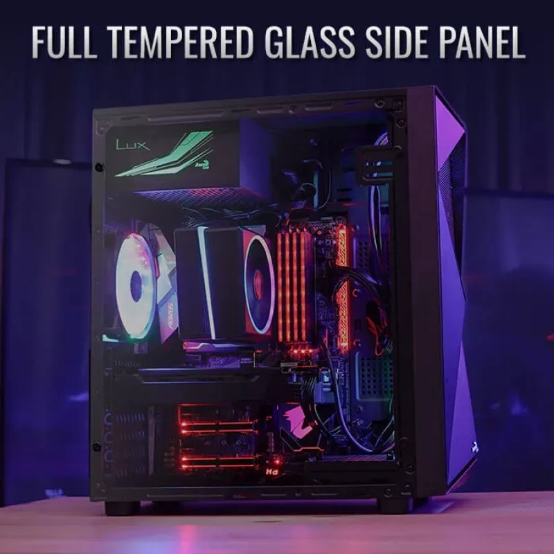 Aerocool Glider Tempered Glass Juoda
