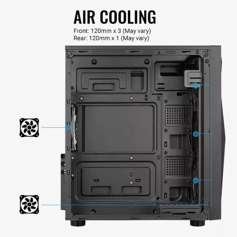 Aerocool Glider Tempered Glass Juoda