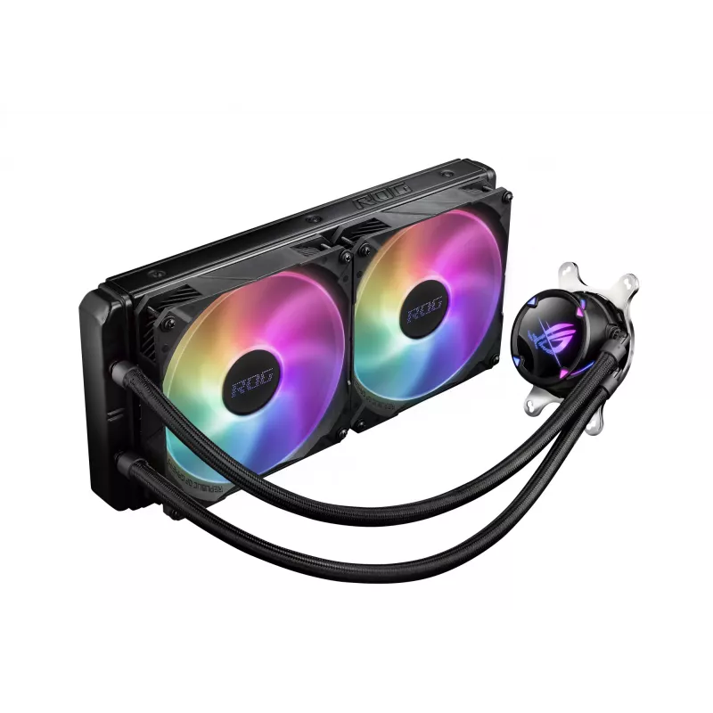 ASUS ROG STRIX LC II 280 ARGB procesoriaus „viskas viename“ skysčio aušintuvas 14 cm juodas 1 vnt.
