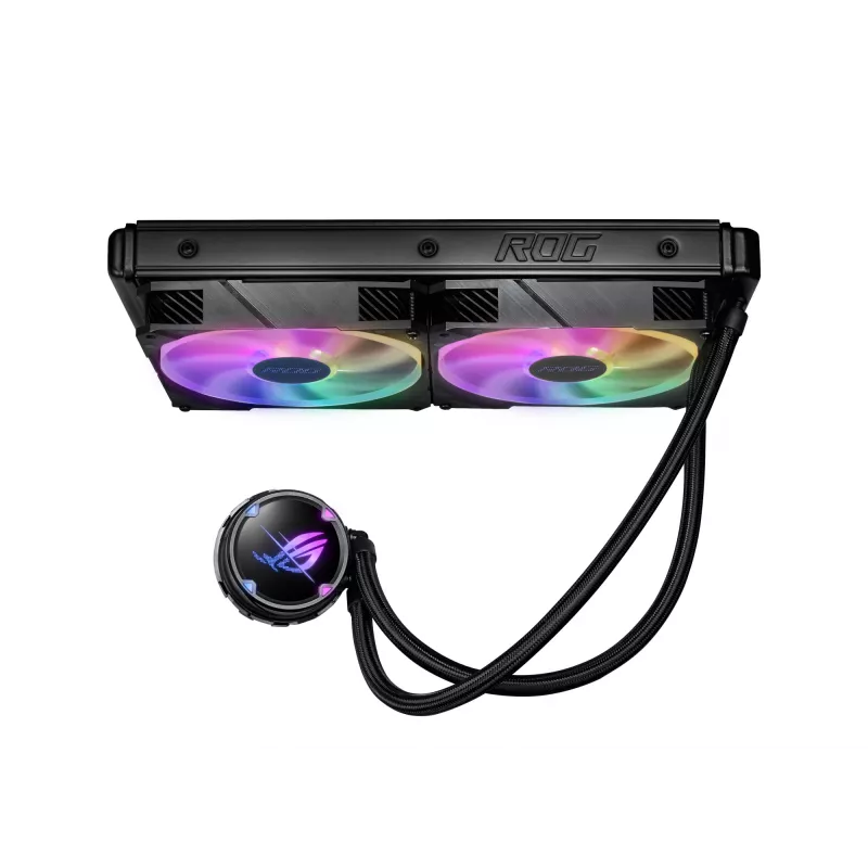 ASUS ROG STRIX LC II 280 ARGB procesoriaus „viskas viename“ skysčio aušintuvas 14 cm juodas 1 vnt.