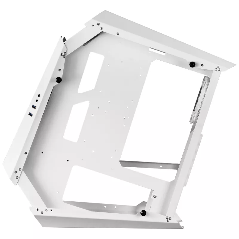 Mars Gaming MC51W baltas PC žaidimams ATX dvigubo grūdinto stiklo korpusas su 5x RGB 12 cm ventiliatoriais