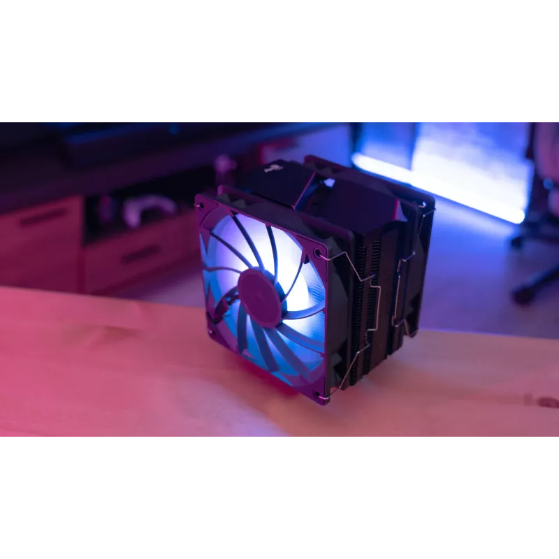 Aerocool Rime 4 Dual Procesoriaus oro aušintuvas 12 cm Juoda 1 vnt.