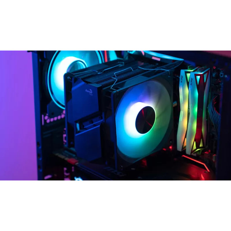 Aerocool Rime 4 Dual Procesoriaus oro aušintuvas 12 cm Juoda 1 vnt.