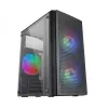 Mars Gaming MC300 Micro ATX grūdinto stiklo PC korpusas su 3x FRGB ventiliatoriais, juodas