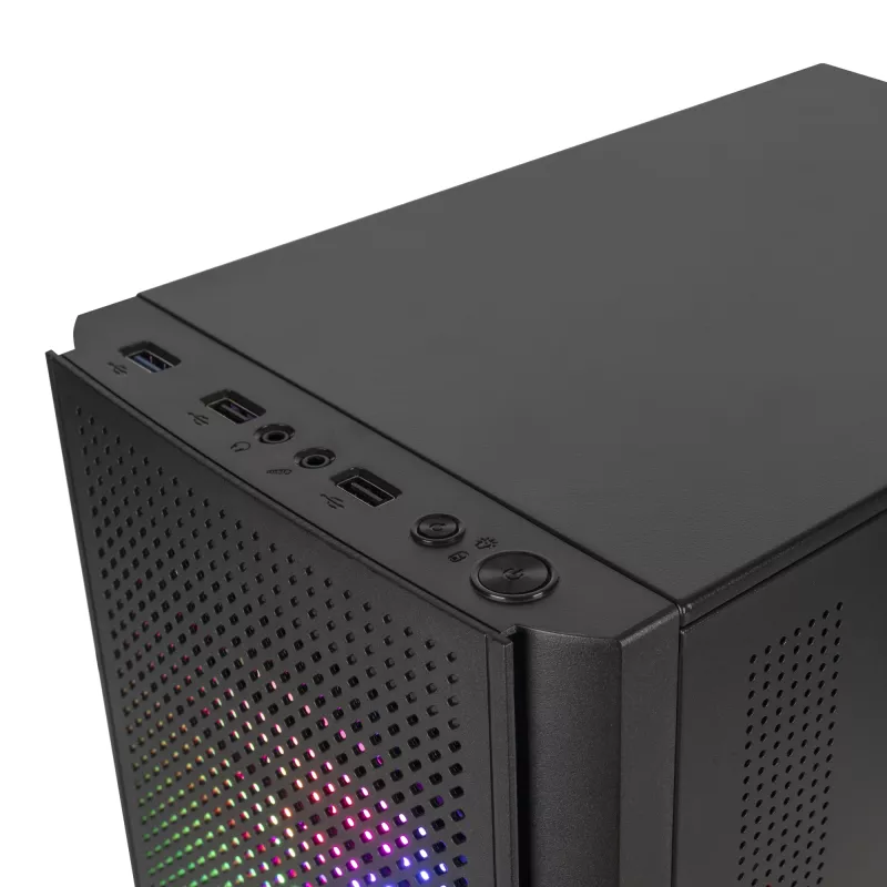 Mars Gaming MC300 Micro ATX grūdinto stiklo PC korpusas su 3x FRGB ventiliatoriais, juodas