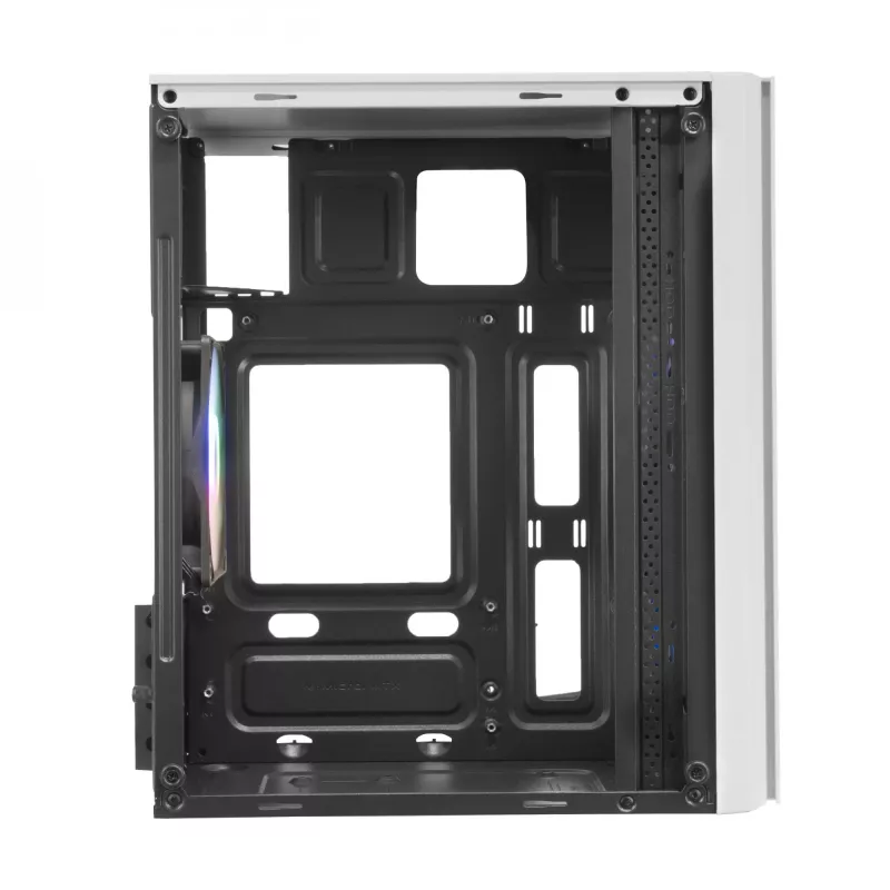 Mars Gaming MC300W Micro ATX grūdinto stiklo kompiuterio korpusas su 3x FrGB ventiliatoriumi, baltas
