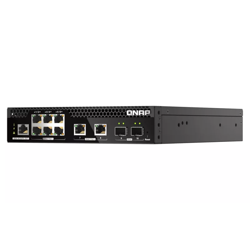 QNAP QSW-M2106PR-2S2T tinklo komutatorius valdomas L2 10G Ethernet (100/1000/10000) maitinimas per Ethernet (PoE) 1U juodas
