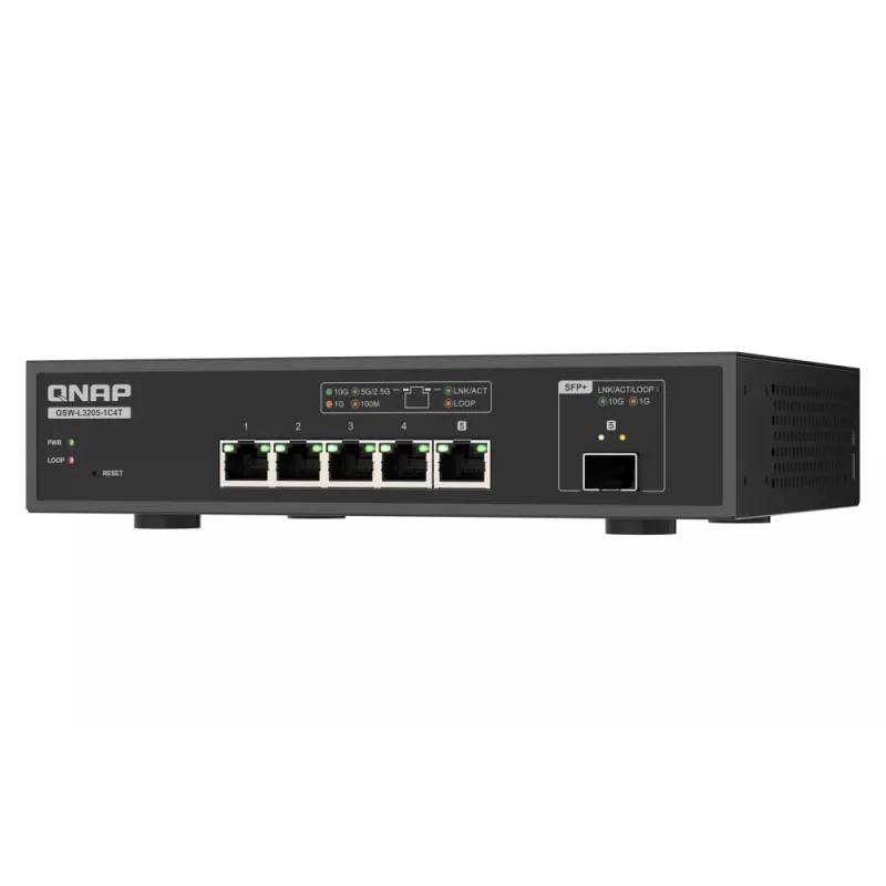QNAP QSW-L3205-1C4T 4 valdomas 10G Ethernet (100/1000/10000) stalinis juodas