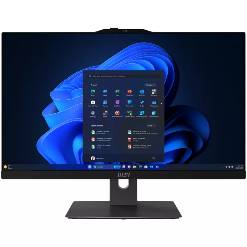 MSI Modern AM242TP 1M-1230EU Intel Core 3 100U 60.5 cm (23.8 col.) 1920 x 1080 pikselių jutiklinis „Viskas viename“ kompiuteris 8 GB DDR5-SDRAM 256 GB SSD Windows 11 Pro Wi-Fi 6E (802.11ax) juodas