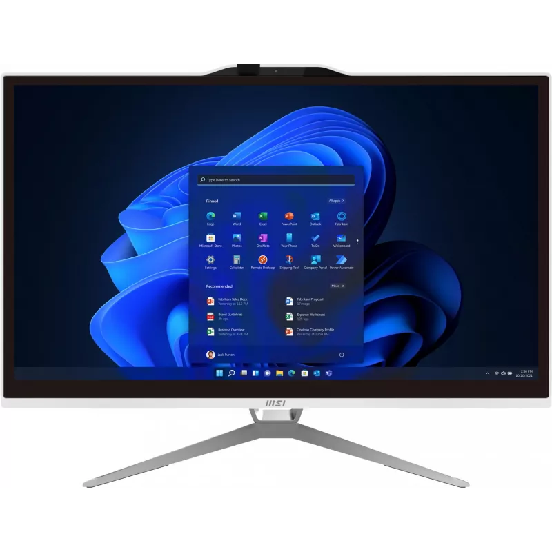 Viskas viename kompiuteris MSI Pro AP222T 13M-437XEU — 21,5 col. FHD lietimui jautrus ekranas, Intel Core i3-13100, 8 GB DDR4, 512 GB SSD, Intel UHD 730, baltas