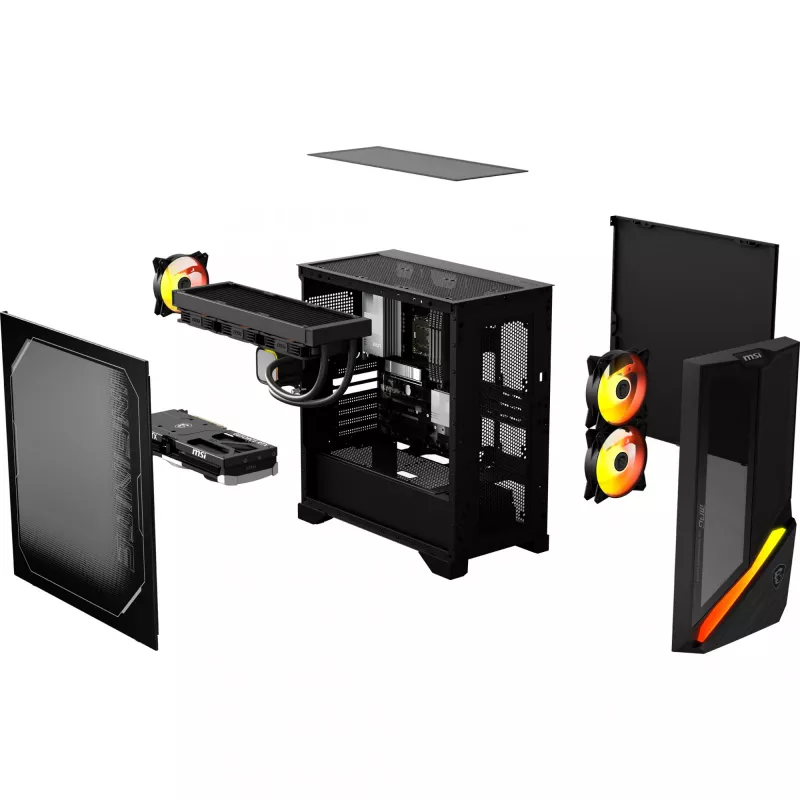 MSI MPG Infinite Z3 X3D 9NVRR7-848EU AMD Ryzen™ 7 9800X3D 32 GB DDR5-SDRAM 1 TB SSD NVIDIA GeForce RTX 5070 Ti Windows 11 Home Stacionarus kompiuteris Juodas