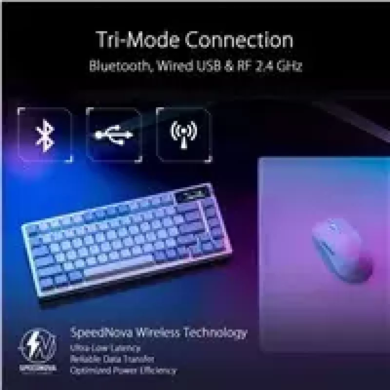 ASUS ROG Azoth klaviatūra, skirta žaidimams USB + RF belaidė + Bluetooth balta