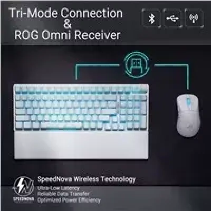 ASUS X901 SCOPE II 96 WL/WHT/NXSW/US/PBT klaviatūra, skirta žaidimams, USB + radijo dažnio belaidė + Bluetooth, balta
