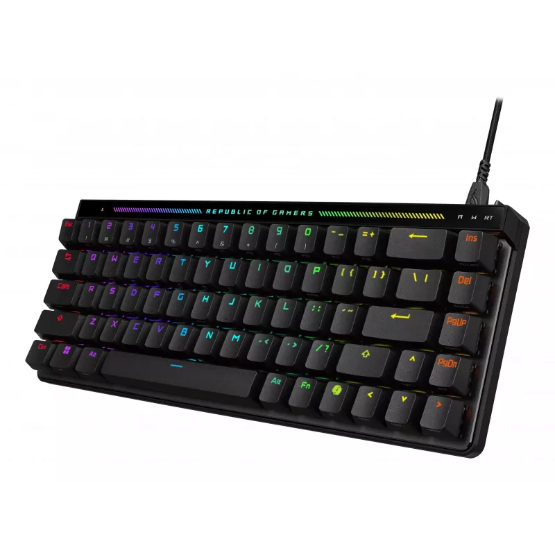 ASUS M605 ROG FALCHION ACE HFX/HFX/US/PBT klaviatūra, Skirta Žaidimams, USB, QWERTY, US International, Juoda