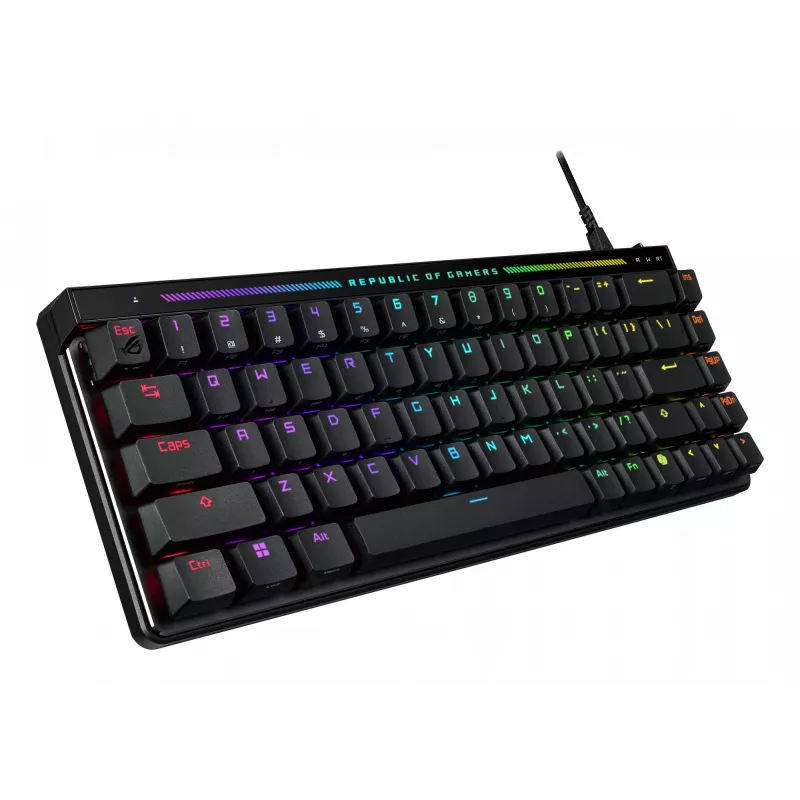 ASUS M605 ROG FALCHION ACE HFX/HFX/US/PBT klaviatūra, Skirta Žaidimams, USB, QWERTY, US International, Juoda
