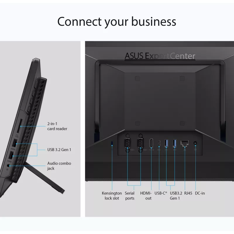 ASUS ExpertCenter E1 AiO E1600WKAT-BMR082W Intel® Celeron® N N4500 39,6 cm (15,6 col.) 1920 x 1080 pikselių jutiklinis ekranas Viskas viename planšetinis kompiuteris 4 GB DDR4-SDRAM 512 GB SSD Windows 11 Home Wi-Fi 6 (802.11ax) Juodas