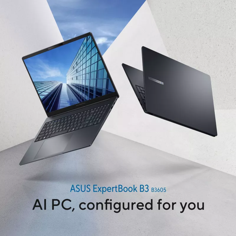 ASUS ExpertBook B3 B3605CCA-MB0370X Intel Core Ultra 5 225H nešiojamasis kompiuteris 40,6 cm (16 colių) WUXGA 16 GB DDR5-SDRAM 512 GB SSD Wi-Fi 6E (802.11ax) Windows 11 Pro US International juoda, pilka