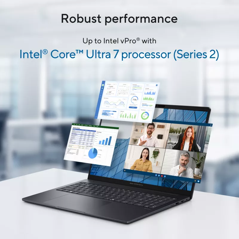 ASUS ExpertBook B3 B3605CCA-MB0370X Intel Core Ultra 5 225H nešiojamasis kompiuteris 40,6 cm (16 colių) WUXGA 16 GB DDR5-SDRAM 512 GB SSD Wi-Fi 6E (802.11ax) Windows 11 Pro US International juoda, pilka