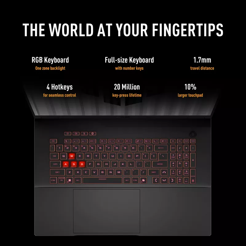 ASUS TUF Gaming A18 FA808UM-S8069W AMD Ryzen™ 7 260 Nešiojamasis kompiuteris 45,7 cm (18 colių) WUXGA 16 GB DDR5-SDRAM 512 GB SSD NVIDIA GeForce RTX 5060 Wi-Fi 6E (802.11ax) Windows 11 Home Olandiška pilka