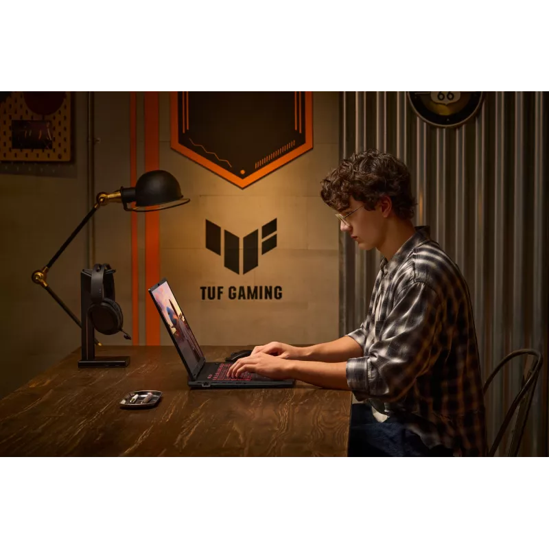 ASUS TUF Gaming A18 FA808UM-S8069W AMD Ryzen™ 7 260 Nešiojamasis kompiuteris 45,7 cm (18 colių) WUXGA 16 GB DDR5-SDRAM 512 GB SSD NVIDIA GeForce RTX 5060 Wi-Fi 6E (802.11ax) Windows 11 Home Olandiška pilka