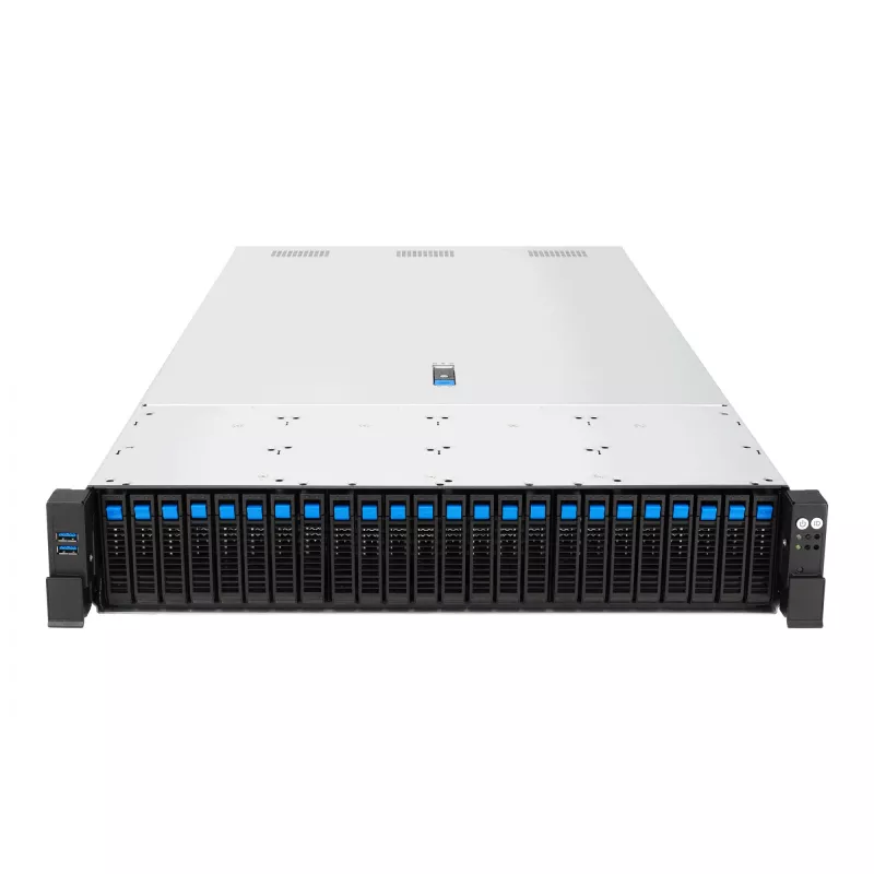 Serveris ASUS RS720-E12-RS24G 3,2KW 24N – stovo serveris su 3,2 kW maitinimo šaltiniu ir 24 diskų lizdais