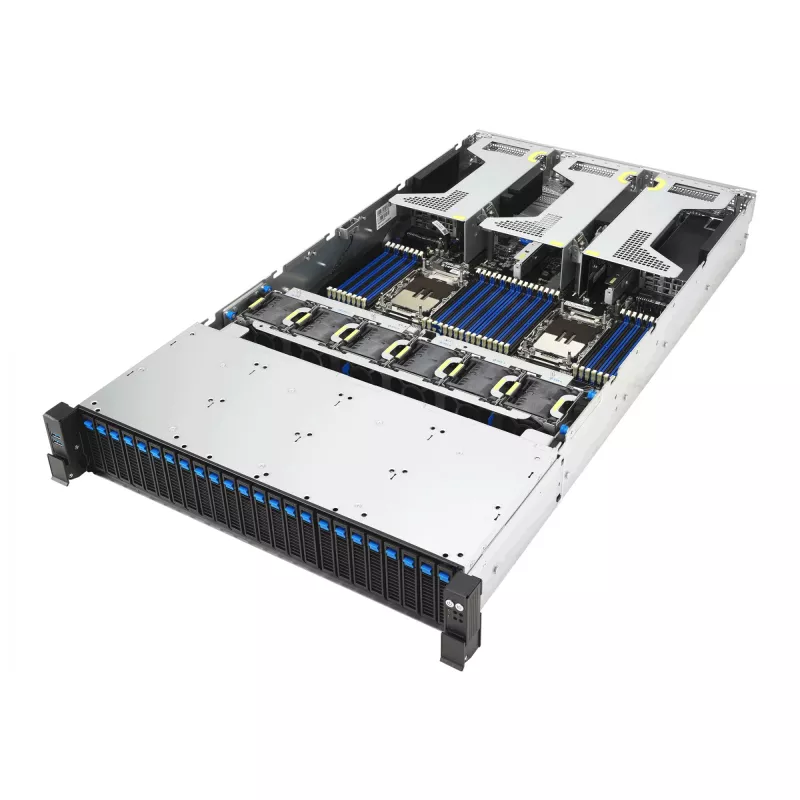 Serveris ASUS RS720-E12-RS24G 3,2KW 24N – stovo serveris su 3,2 kW maitinimo šaltiniu ir 24 diskų lizdais