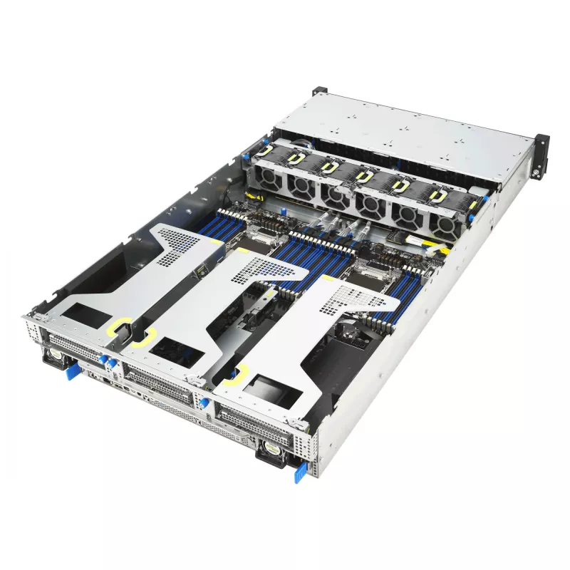 Serveris ASUS RS720-E12-RS24G 3,2KW 24N – stovo serveris su 3,2 kW maitinimo šaltiniu ir 24 diskų lizdais