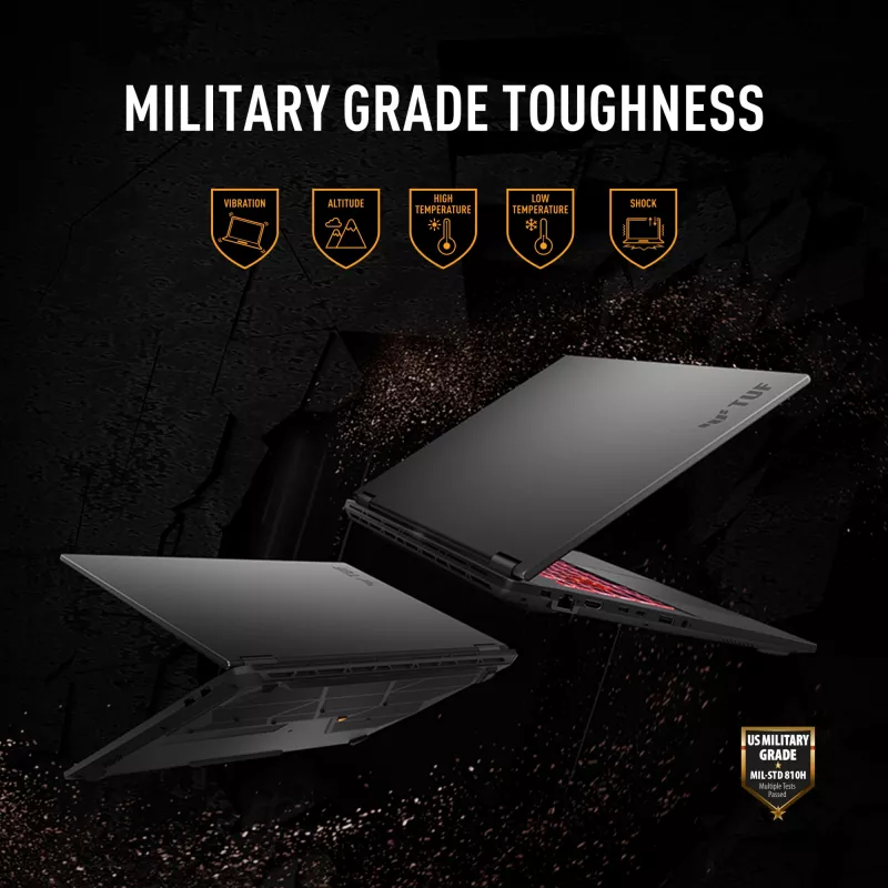 ASUS TUF Gaming A18 FA808UH-S8076W AMD Ryzen™ 7 260 Nešiojamasis kompiuteris 45,7 cm (18 colių) Full HD+ 16 GB DDR5-SDRAM 512 GB SSD NVIDIA® GeForce RTX™ 5050 Wi-Fi 6E (802.11ax) Windows 11 Home Dutch Pilka