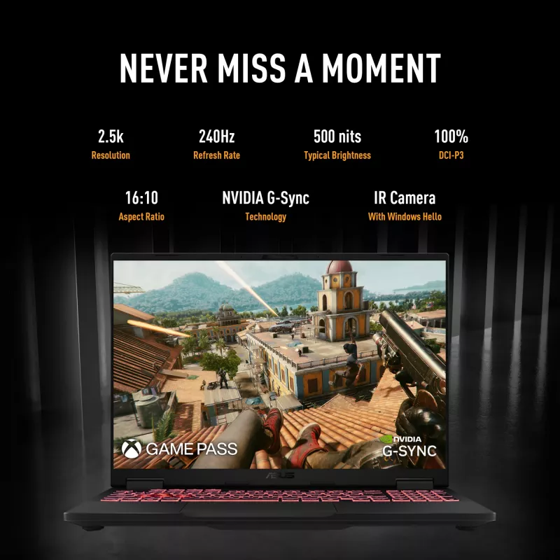 ASUS TUF Gaming A18 FA808UH-S8076W AMD Ryzen™ 7 260 Nešiojamasis kompiuteris 45,7 cm (18 colių) Full HD+ 16 GB DDR5-SDRAM 512 GB SSD NVIDIA® GeForce RTX™ 5050 Wi-Fi 6E (802.11ax) Windows 11 Home Dutch Pilka