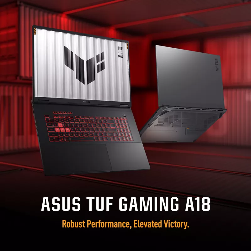 ASUS TUF Gaming A18 FA808UH-S8076W AMD Ryzen™ 7 260 Nešiojamasis kompiuteris 45,7 cm (18 colių) Full HD+ 16 GB DDR5-SDRAM 512 GB SSD NVIDIA® GeForce RTX™ 5050 Wi-Fi 6E (802.11ax) Windows 11 Home Dutch Pilka