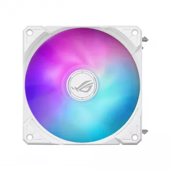 Viskas viename skysčio aušintuvas ASUS ROG Ryuo IV SLC 360 ARGB White Edition — 360 mm radiatorius, 3×120 mm ventiliatoriai, AMOLED ekranas, LGA 1700 palaikymas