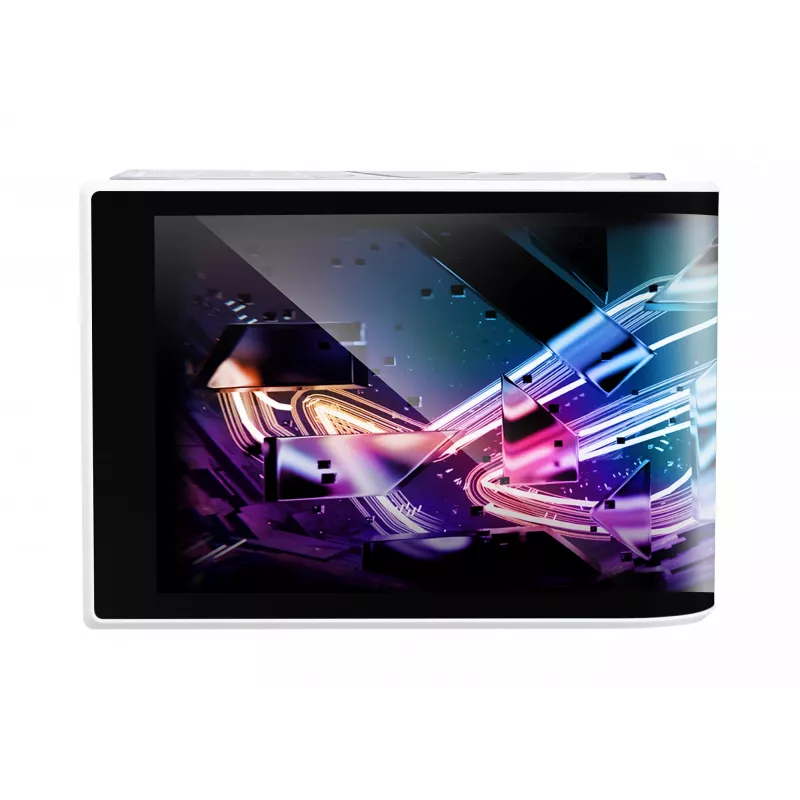 Viskas viename skysčio aušintuvas ASUS ROG Ryuo IV SLC 360 ARGB White Edition — 360 mm radiatorius, 3×120 mm ventiliatoriai, AMOLED ekranas, LGA 1700 palaikymas