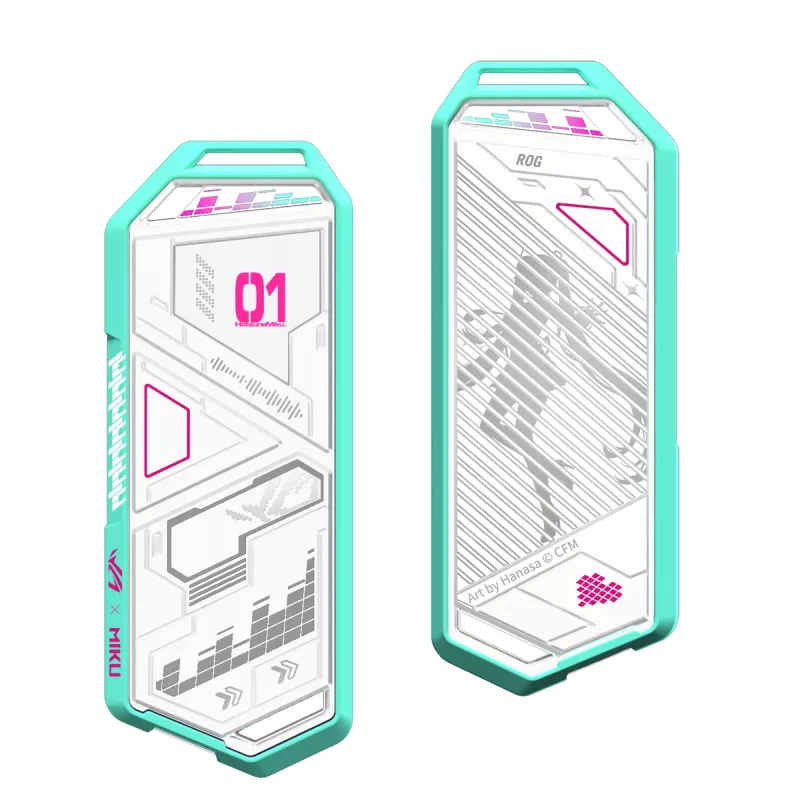 SSD dėklas ASUS ROG Strix Arion Hatsune Miku Edition baltas M.2 PCIe USB Type-C 10 Gbit/s
