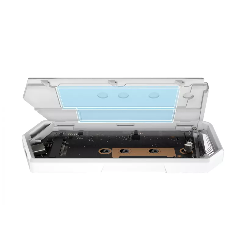 SSD dėklas ASUS ROG Strix Arion Hatsune Miku Edition baltas M.2 PCIe USB Type-C 10 Gbit/s