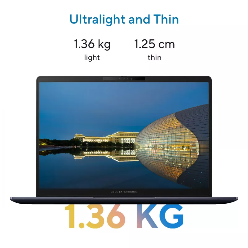 ASUS ExpertBook B5 B5405CCA-LY0021X Intel Core Ultra 7 255H Nešiojamasis kompiuteris 35.6 cm (14 colių) WUXGA 32 GB DDR5-SDRAM 1 TB SSD Wi-Fi 7 (802.11be) Windows 11 Pro US International Juoda
