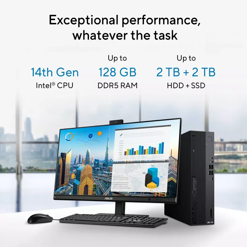 ASUS ExpertCenter D7 SFF D701SER-714700311X Intel® Core™ i7 i7-14700 16 GB DDR5-SDRAM 1 TB SSD Windows 11 Pro PC juoda