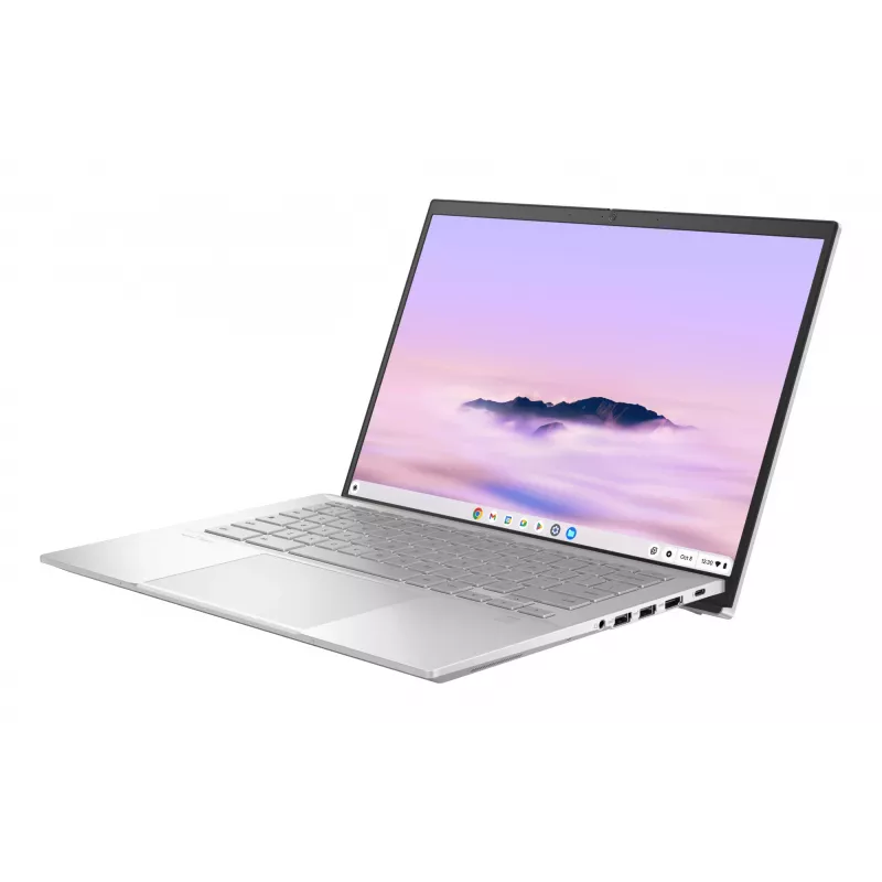 ASUS Chromebook Plus Enterprise CB54 CB5403CMA-QM0916 Intel Core Ultra 7 155U 35,6 cm (14 colių) jutiklinis WQXGA 16 GB LPDDR5x-SDRAM 256 GB SSD Wi-Fi 6E (802.11ax) ChromeOS US International sidabrinis