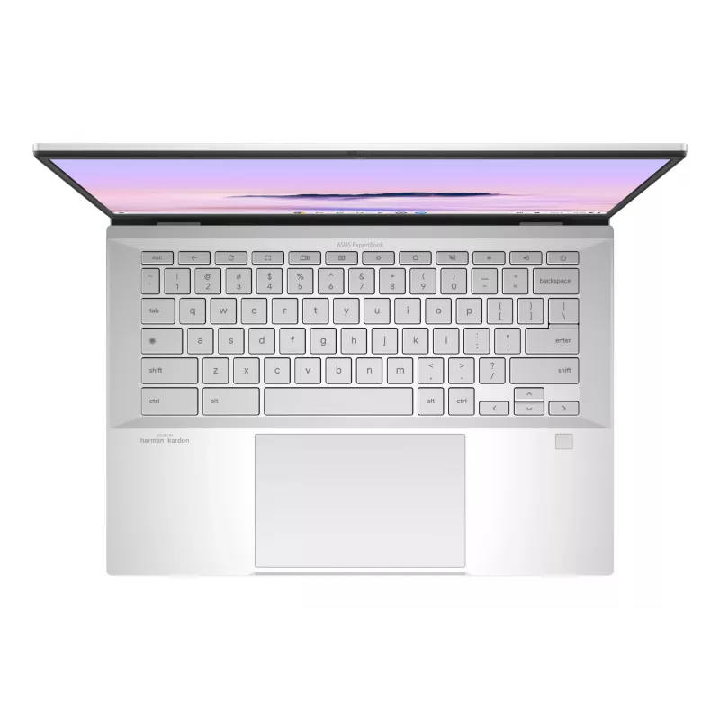 ASUS Chromebook Plus Enterprise CB54 CB5403CMA-QM0916 Intel Core Ultra 7 155U 35,6 cm (14 colių) jutiklinis WQXGA 16 GB LPDDR5x-SDRAM 256 GB SSD Wi-Fi 6E (802.11ax) ChromeOS US International sidabrinis