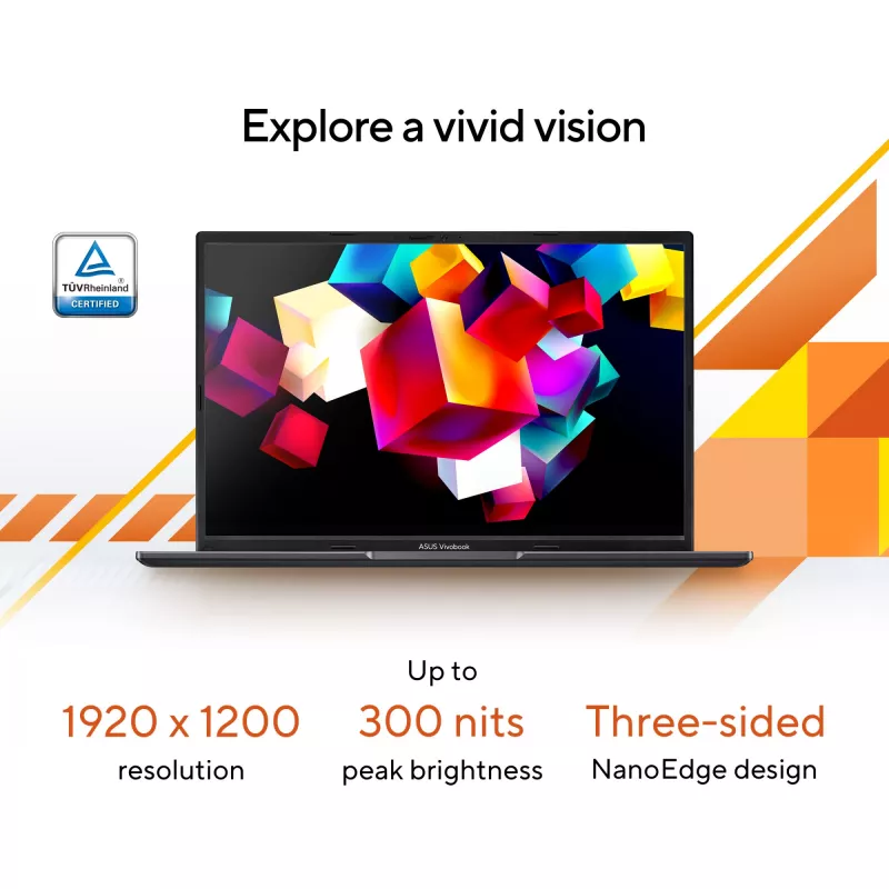 ASUS Vivobook 14 M1405NAQ-LY025W AMD Ryzen™ 7 170 nešiojamas kompiuteris 35,6 cm (14 colių) WUXGA 16 GB DDR5-SDRAM 512 GB SSD Wi-Fi 6 (802.11ax) Windows 11 Home olandų juoda