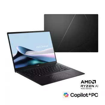 ASUS Zenbook 14 OLED UM3406GA-QD031W Copilot+ PC AMD Ryzen™ AI 7 445 Nešiojamasis kompiuteris 35.6 cm (14 col.) WUXGA 32 GB LPDDR5x-SDRAM 1 TB SSD Wi-Fi 6E (802.11ax) Windows 11 Home Olandų Juoda